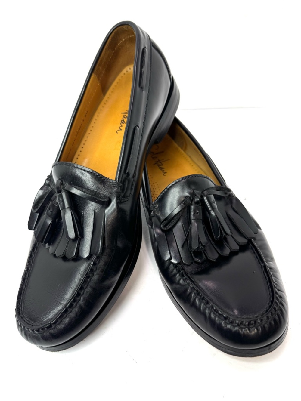 Cole Haan Pinch Shawl Bow II C02691 Black Tassel Loafers Men's 10 D VGUC